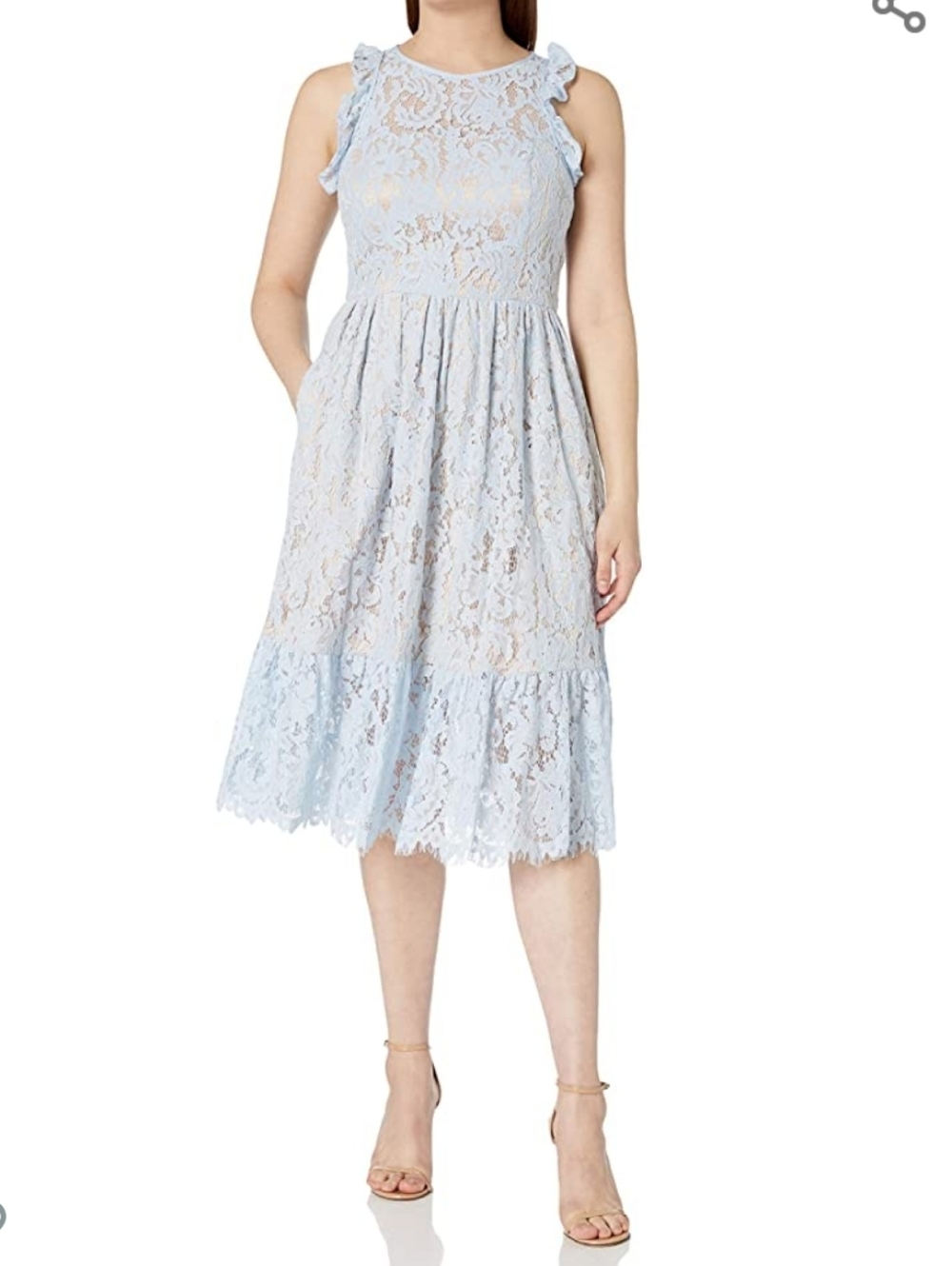 Eliza J Powder Blue Lace Midi Dress